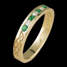 K520L Eternity Emerald and Diamond Yellow Gold Celtic Ring