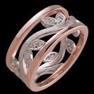 K1510 Tree of Life Rose and White Gold Diamond Ring