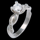 S1840 Intertwined White Gold Engagement Ring