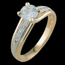 S1482 Diamond Yellow and White Gold Solitaire Ring