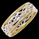 K340G Success Yellow and White Gold Celtic Wedding Band