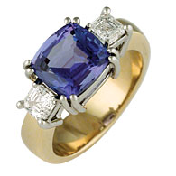 Antique Cushion Cut Tanzanite ring