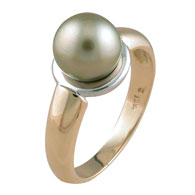 Grey Pear Yellow Gold Ring