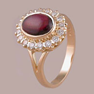 Oval Ruby Cabochon Ring