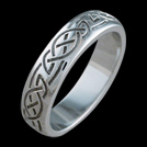 K524L Eternity White Gold Celtic Design Wedding Band