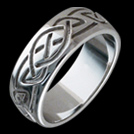 K522G Eternity White Gold Wedding Band With Celtic Design