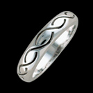 A1408 Calmness White Gold celtic Wedding Band