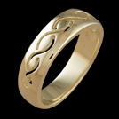 K1408G Calmness Wider Yellow Gold  Celtic Wedding Band