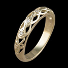 A1409B Admire Diamond Yellow Gold Celtic Top Ring