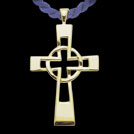 X1416 Celtic Yellow Gold Cross Pendant