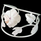 J1818M Pansy Silver and Gold Sapphire Cuff