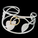 J1816 Tree of Life Silver and Yellow gold cuff