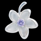 P1871 Frangipani Silver and Purple cubic zirconia