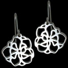 E1794 White gold Magnolia drop earrings