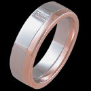 R1524 Rose and White Gold Baguette Diamond mens ring