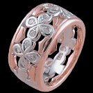 K1509 Petal Ring Two Tone Gold Rubover Settings