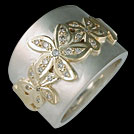 Q1806 Frangipani Two Tone Gold and Diamond Ring