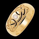 K241L Promise Diamond Yellow Gold Celtic Wedding Ring