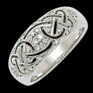 K242L Promise Pave Diamond White Gold Celtic Wedding Ring