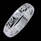 K603L Trinity Cut Out Round Diamond Celtic Wedding band