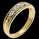 C381L Vintage Blossom Diamond Two Tone Gold Wedding Band