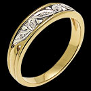 C381M Vintage Petal Diamond Two Tone Gold Wedding Band