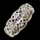 K121L Diamond Dreams White Gold Celtic Weave Wedding Ring