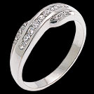 A856 Crossover White Gold Brilliant Cut Diamond Wedding Band