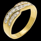 C403 Crossover Brilliant Cut Diamond Yellow Gold Wedding Band