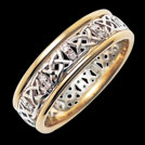 K131L Principle Diamond Yellow and White Gold Wedding Band