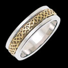 K431L Liberty white and yellow gold Celtic wedding band